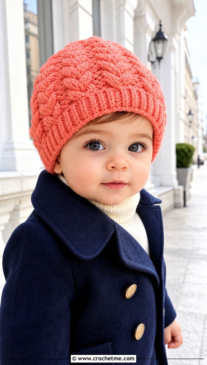Cable Stitch Crochet Hat With Peacoat Outfit - 15 12 month old crochet hat outfit ideas