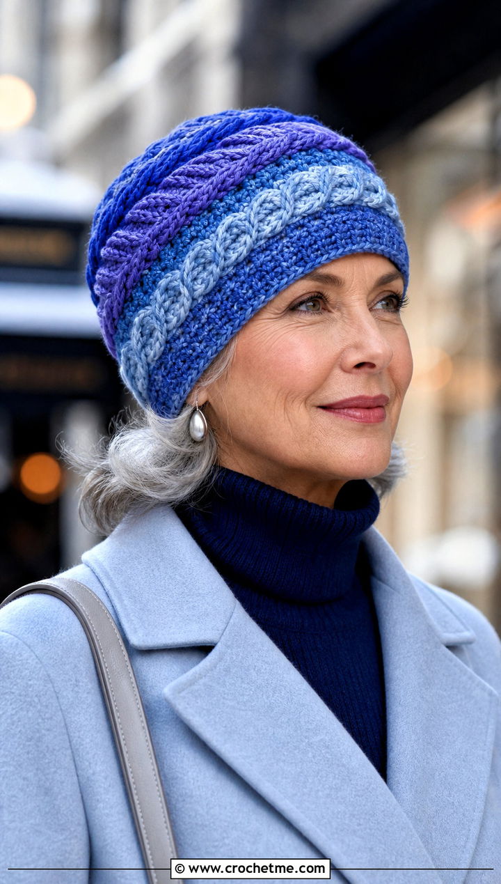 Cable Texture Tempest Crochet Beanie With Monochrome Coat - 15 tempest crochet beanie outfit ideas