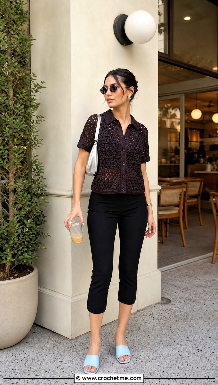 Calad Shirt With Capri Pants - 30 crochet calad shirt outfit ideas