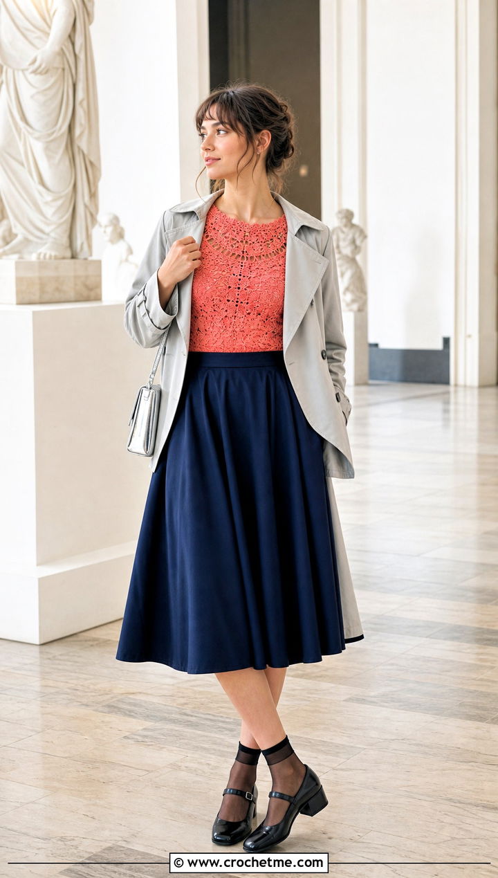Cap Sleeve Crochet Bodice Dress With Mary Janes - 25 crochet bodice dress outfit ideas