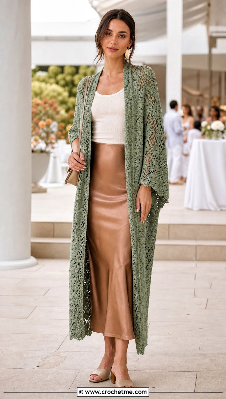 Cape Crochet Coverup With Midi Skirt - 35 crochet coverups outfit ideas