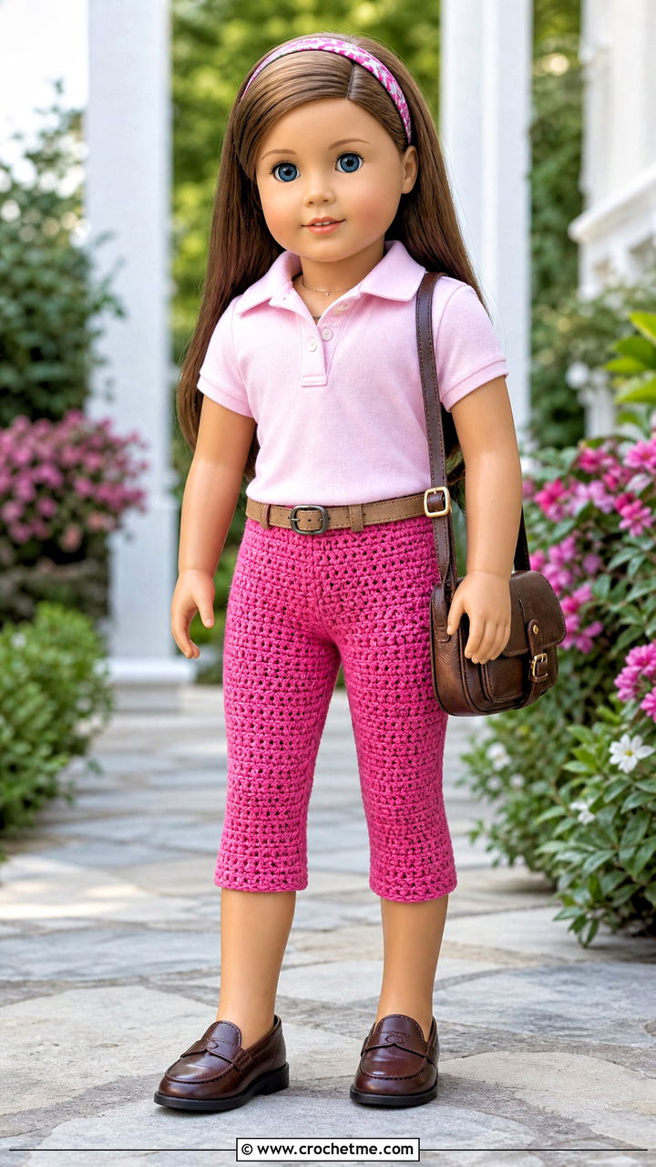 Capri Crochet Doll Pants With Polo Shirt - 35 crochet doll pants outfit ideas