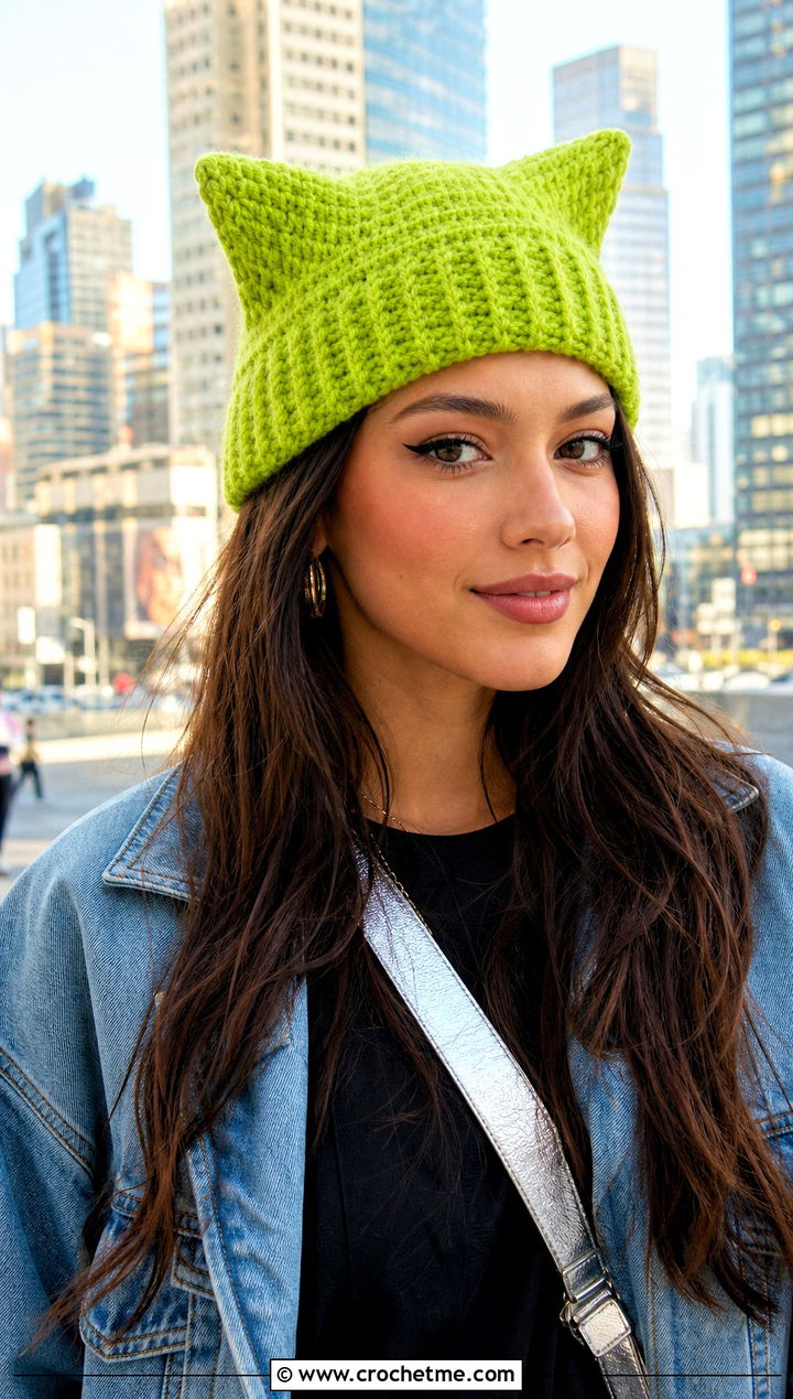 Cat Ear Crochet Beanie Outfit - 30 crochet halloween outfit ideas