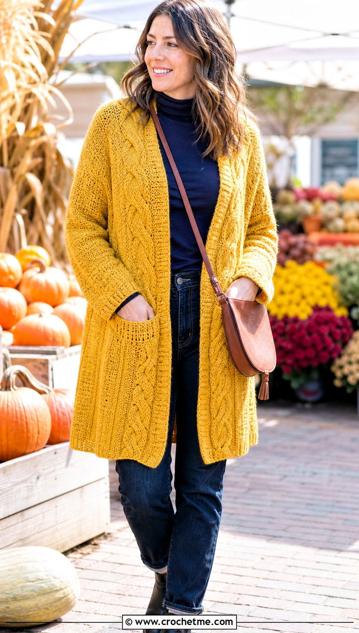 Celtic Pocket Crochet Shawl With Turtleneck And Straight Leg Jeans - 25 Celtic Crochet Shawl outfit ideas