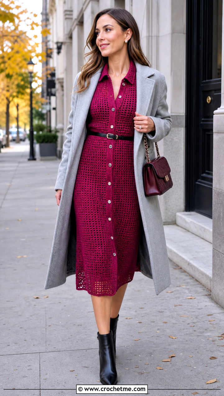 Chanel Crochet Shirt Dress With Ankle Boots - 25 chanel crochet dress outfit ideas