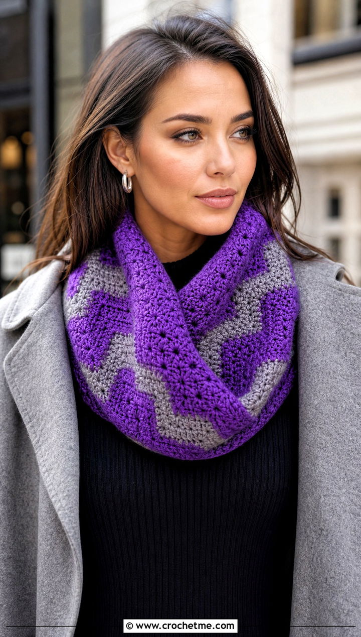 Charlie Brown Infinity Scarf With Sweater Dress - 15 Crochet Charlie Brown Scarf outfit ideas