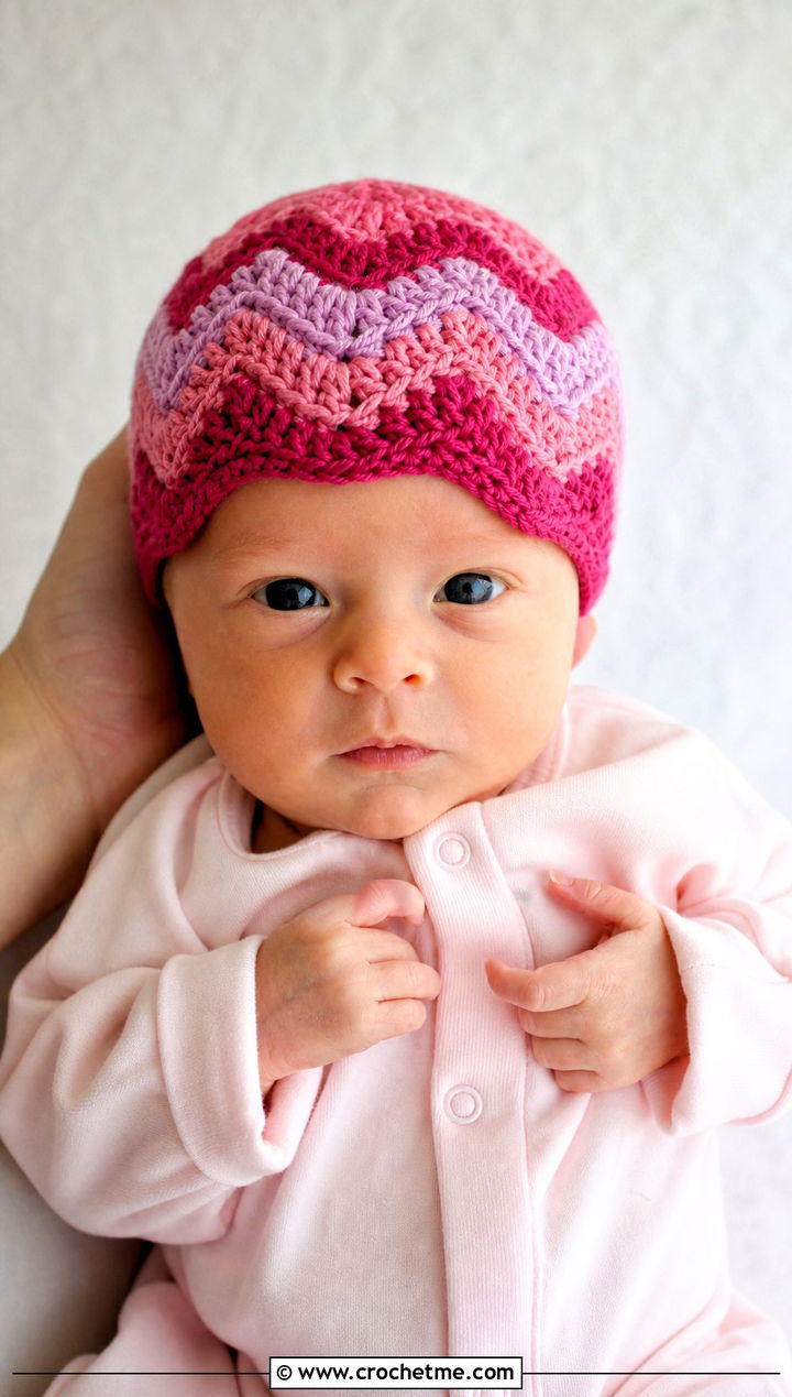 Chevron Stripe Preemie Hat With Solid Footie - 30 crochet premie hats outfit ideas
