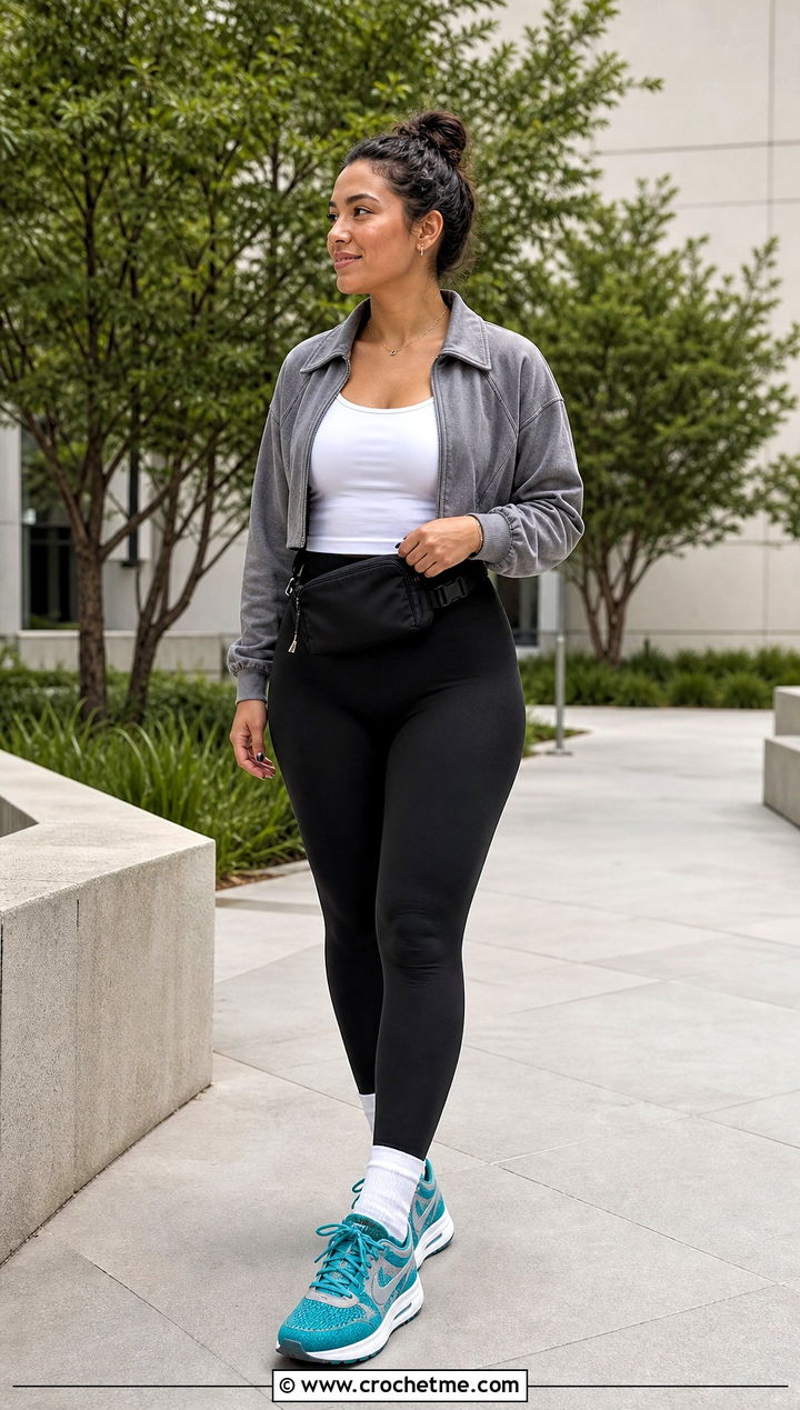 Chunky Crochet Nike Air Max With Leggings - 35 crochet nike shoes outfit ideas