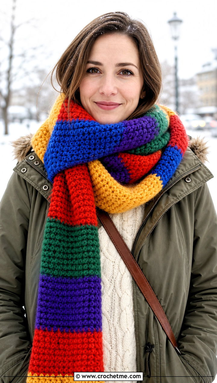 Chunky Crochet Tom Baker Scarf With Parka - 15 crochet tom baker scarf outfit ideas