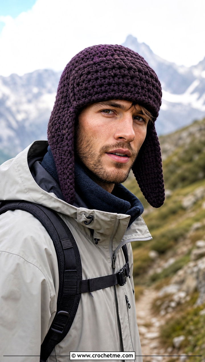 Chunky Crochet Trapper Hat With Gorpcore Outfit - 15 Mens Crochet Hat With Earflaps outfit ideas