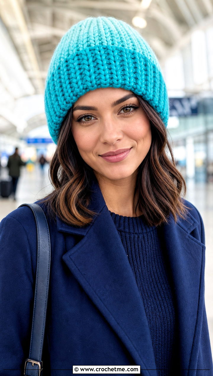 Chunky Ombre Crochet Beanie With Knit Set - 30 chunky yarn crochet hat outfit ideas