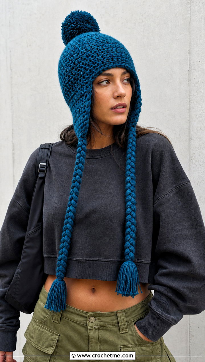 Chunky Pom Pom Jayne Hat With Cargo Pants - 15 Crochet Firefly Jayne Hat outfit ideas