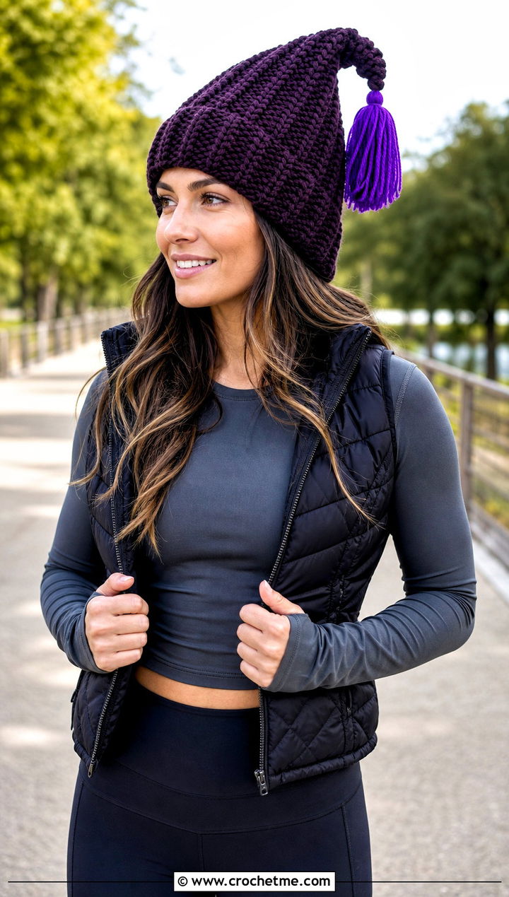 Chunky Ribbed Crochet Cindy Lou Who Hat With Leggings - 20 Crochet Cindy Lou Who Hat outfit ideas