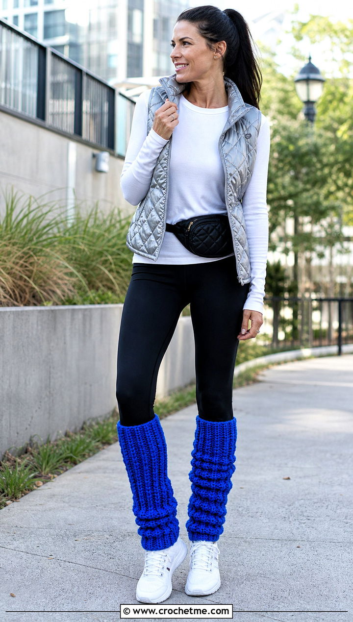 Chunky Ribbed Crochet Leg Warmers With Leggings - 20 Chunky Yarn Crochet Leg Warmers outfit ideas