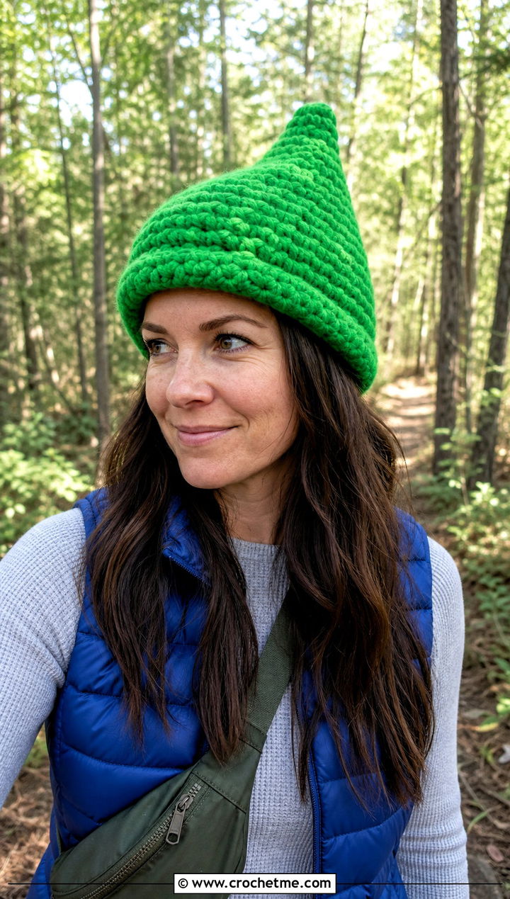 Chunky Stitch Crochet Elphaba Hat With Puffer Vest - 20 Crochet Elphaba Hat outfit ideas
