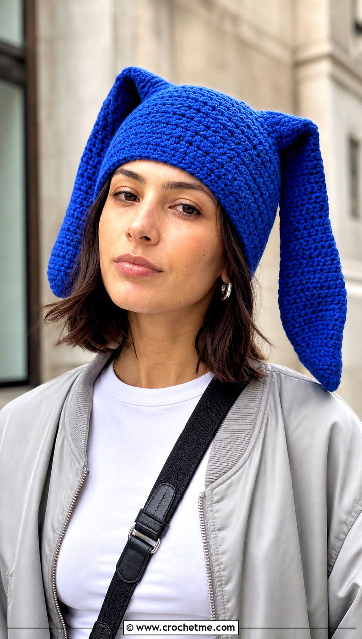 Classic Bunny Ear Sincerity Is Scary Crochet Hat With Straight Leg Jeans - 15 Sincerity Is Scary Crochet Hat outfit ideas