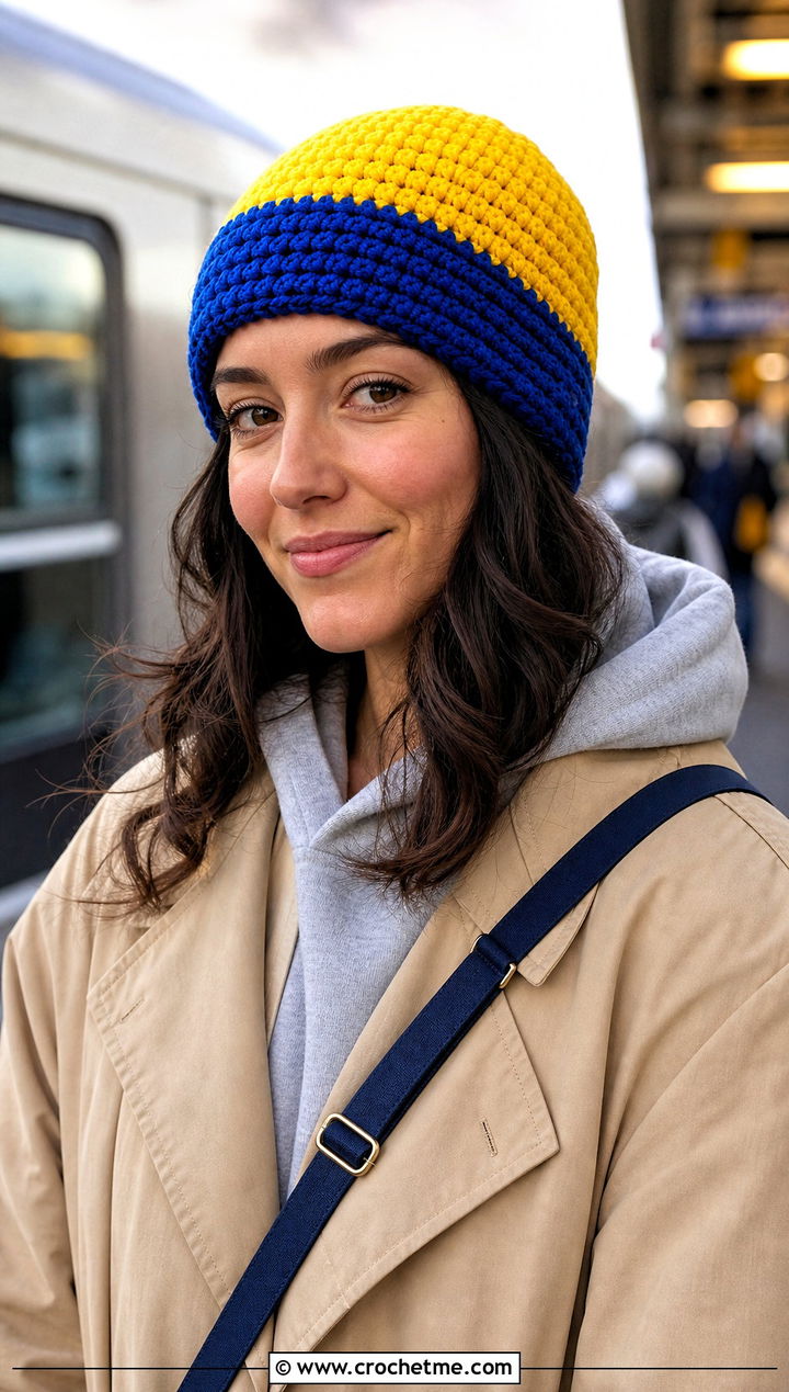 Classic Crochet Beanie With Hoodie And Trench Coat - 35 basic crochet beanie outfit ideas