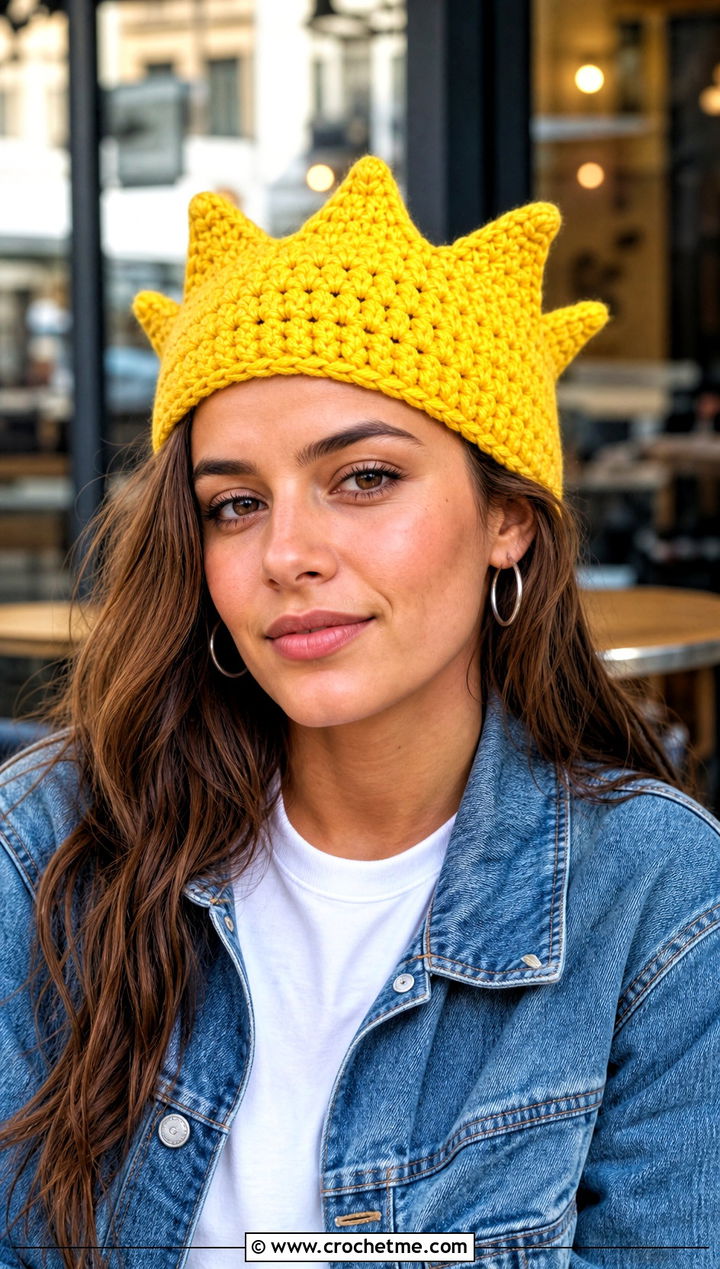 Classic Crown Point Crochet Jughead Beanie With Jeans - 15 Crochet Jughead Beanie outfit ideas