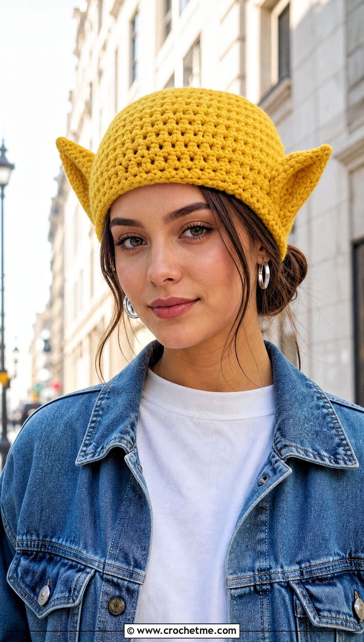 Classic Dobby Crochet Beanie With Denim Jacket And Jeans - 25 dobby crochet hat outfit ideas