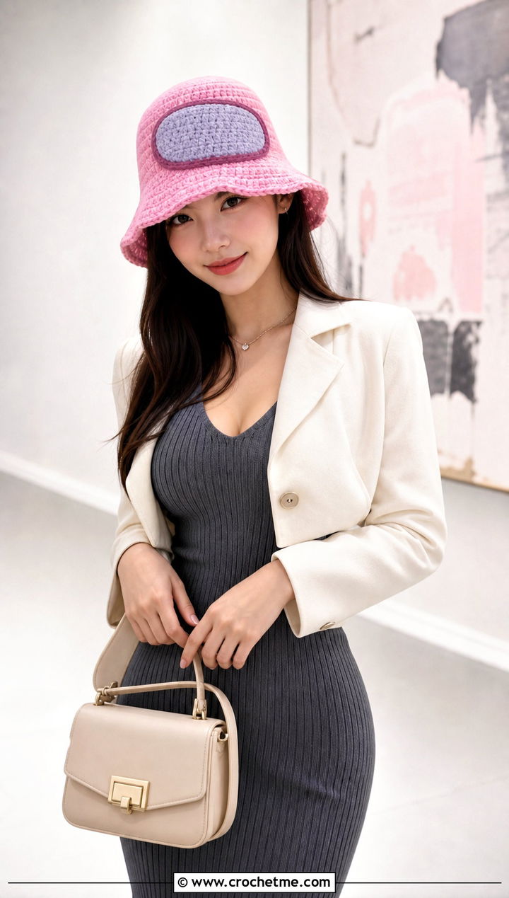 Cloche Crewmate Hat With Midi Dress - 20 Among Us Crochet Hat outfit ideas