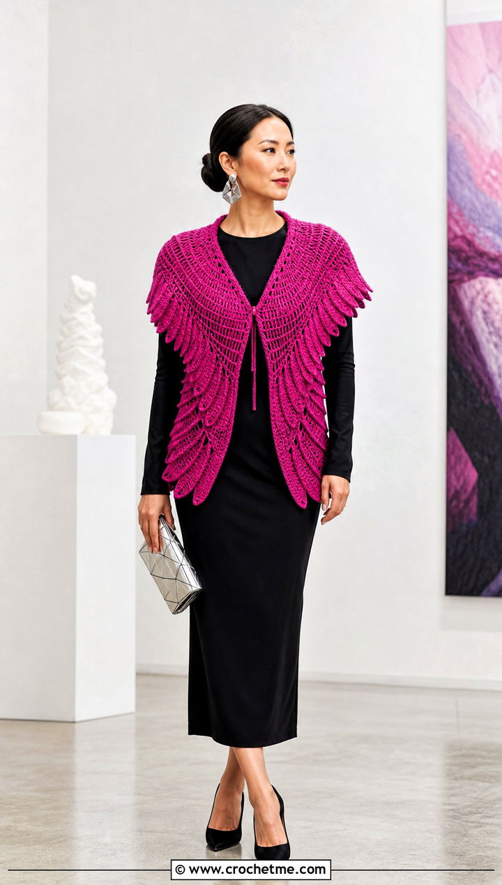 Cloud Rider Crochet Vest With Black Column Dress - 15 Cloud Rider Crochet Vest outfit ideas
