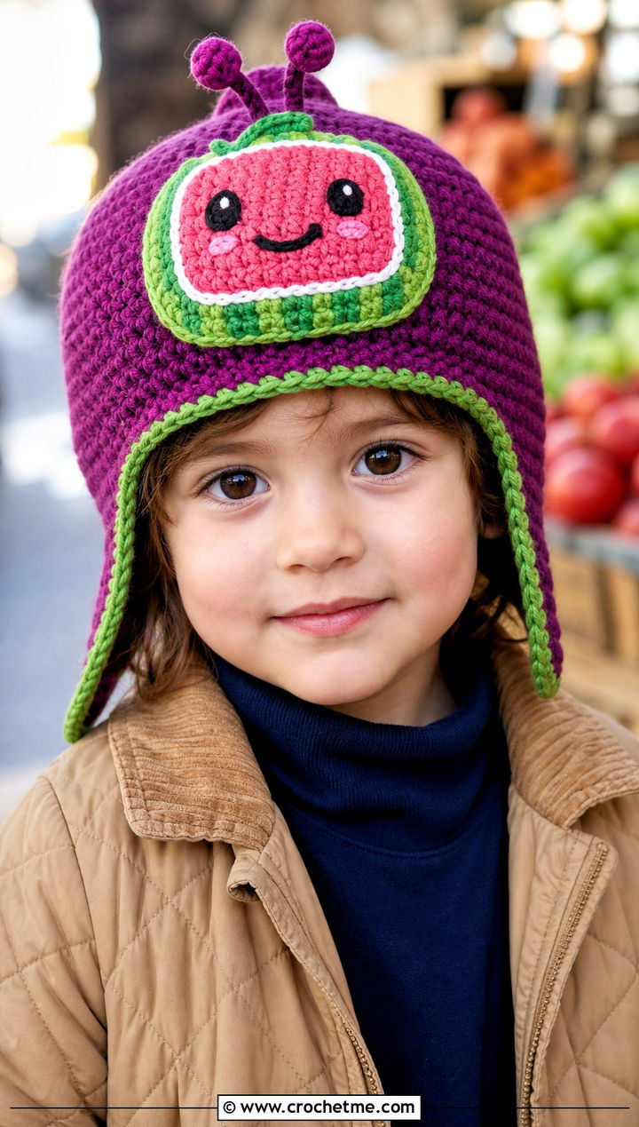 Cocomelon Crochet Aviator Hat With Quilted Jacket - 20 Cocomelon Crochet Hat outfit ideas