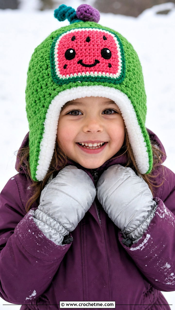 Cocomelon Crochet Trapper Hat With Snowsuit - 20 Cocomelon Crochet Hat outfit ideas