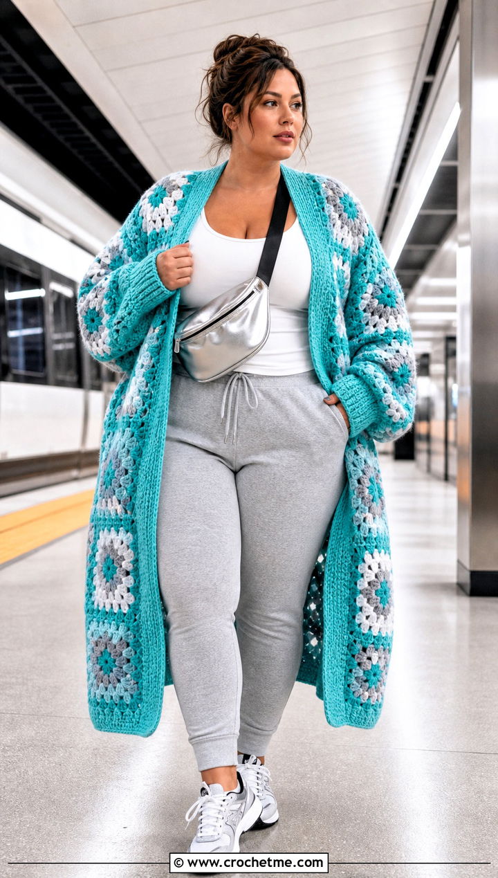 Cocoon Granny Square Robe With Joggers - 20 granny square robe outfit ideas