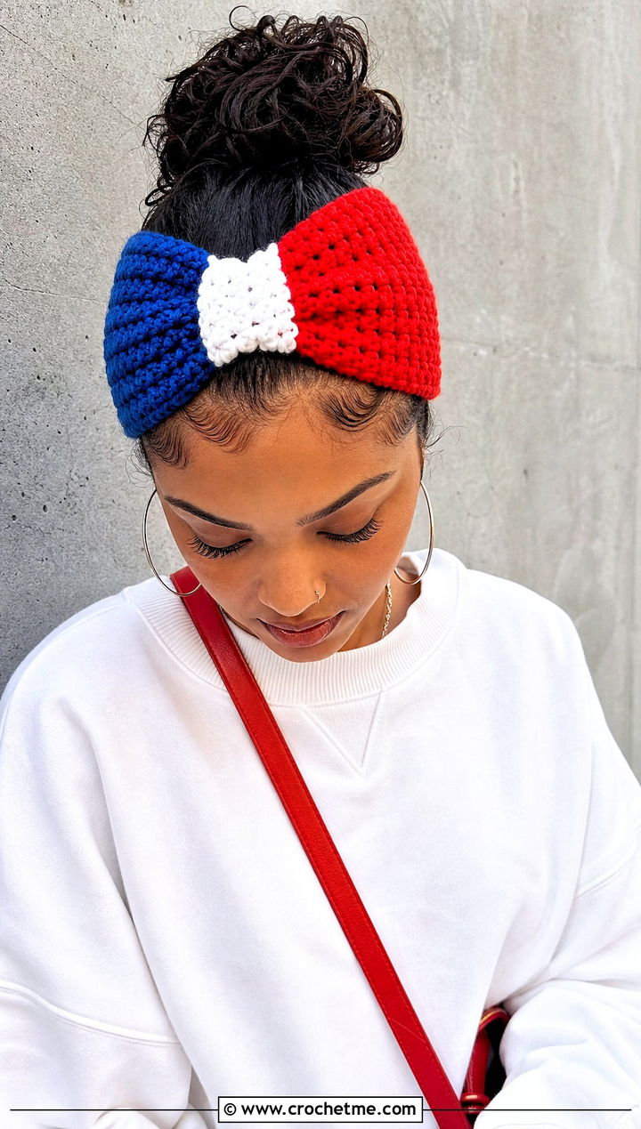 Color Block Wide Cinch Crochet Headband With Cargo Pants - 15 wide cinch crochet headband outfit ideas