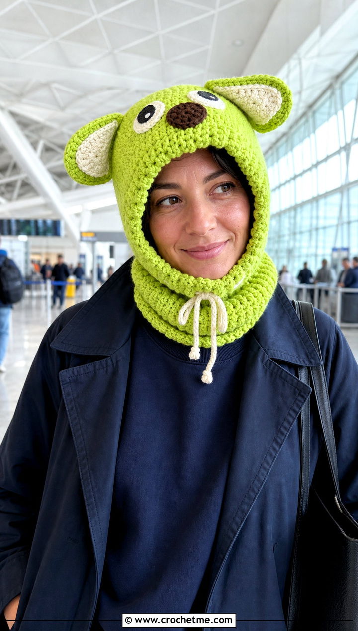 Convertible Bingo Crochet Cowl Hat With Travel Outfit - 25 bingo crochet hat outfit ideas