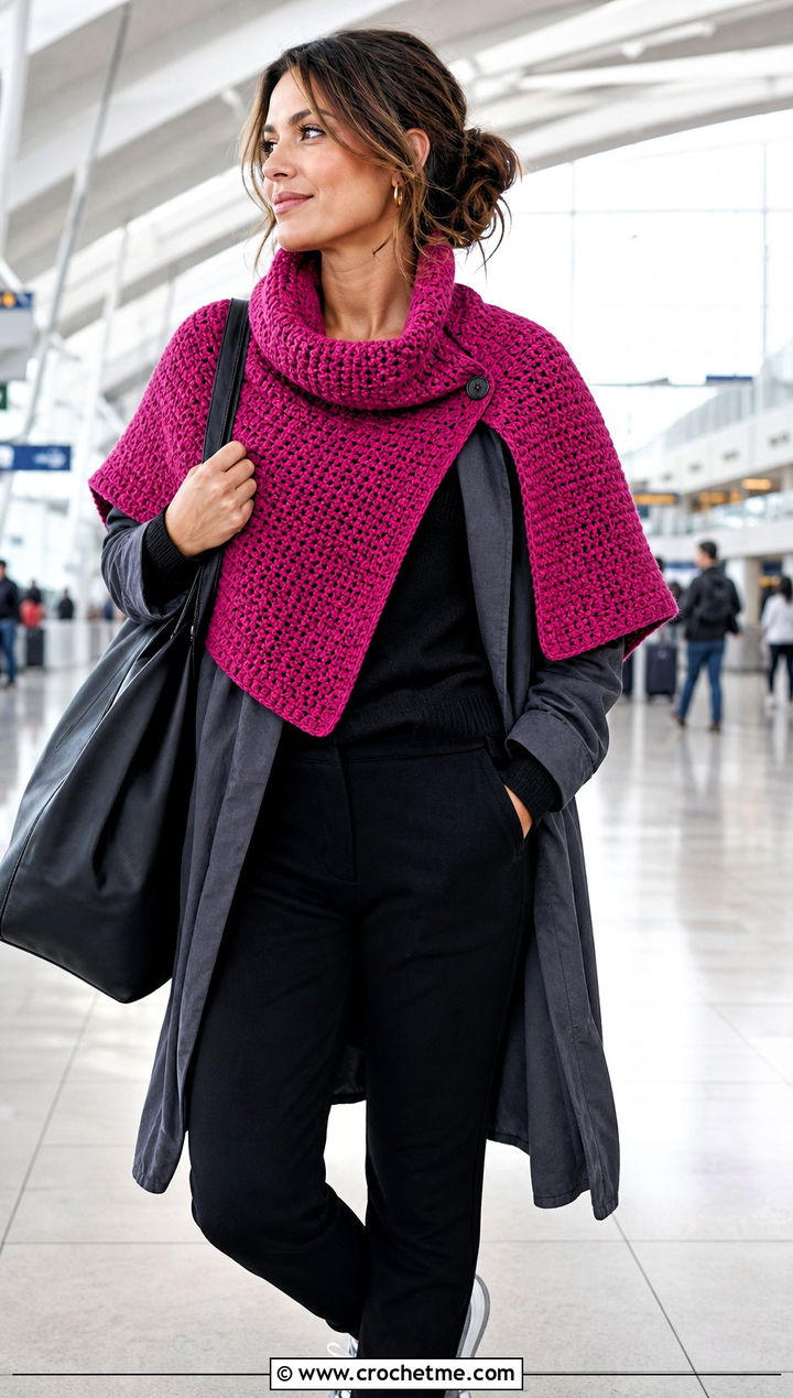 Convertible Half Double Crochet Scarf With Travel Outfit - 20 Half Double Crochet Scarf outfit ideas