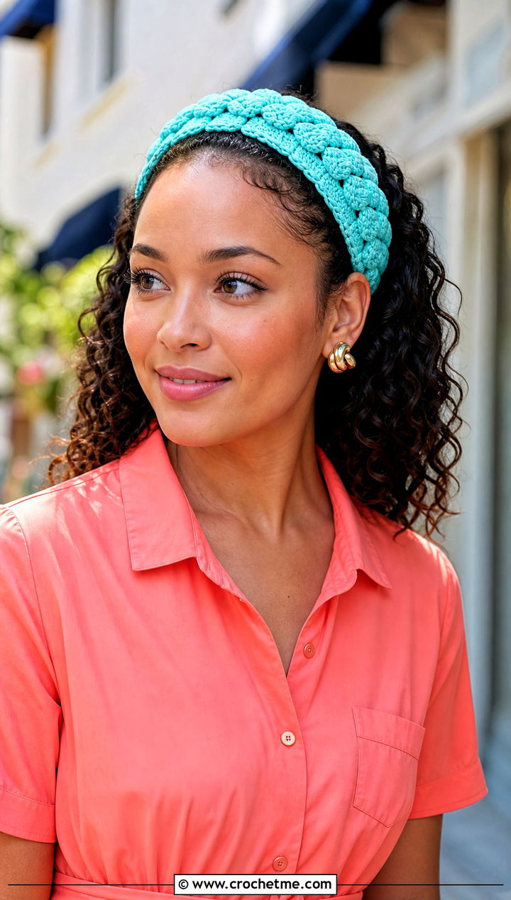 Cotton Crochet Braid Headband With Shirt Dress - 25 crochet braid headband outfit ideas