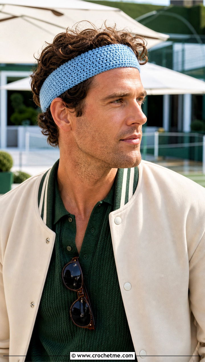 Cotton Crochet Headband With Tennis Outfit - 25 men's crochet headband outfit ideas