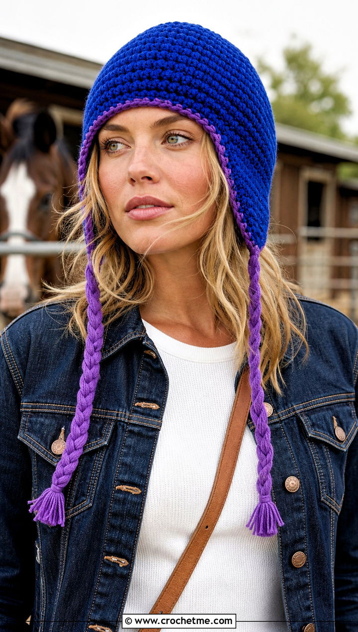 Craig Crochet Earflap Beanie With Western Denim - 25 Crochet South Park Hat outfit ideas