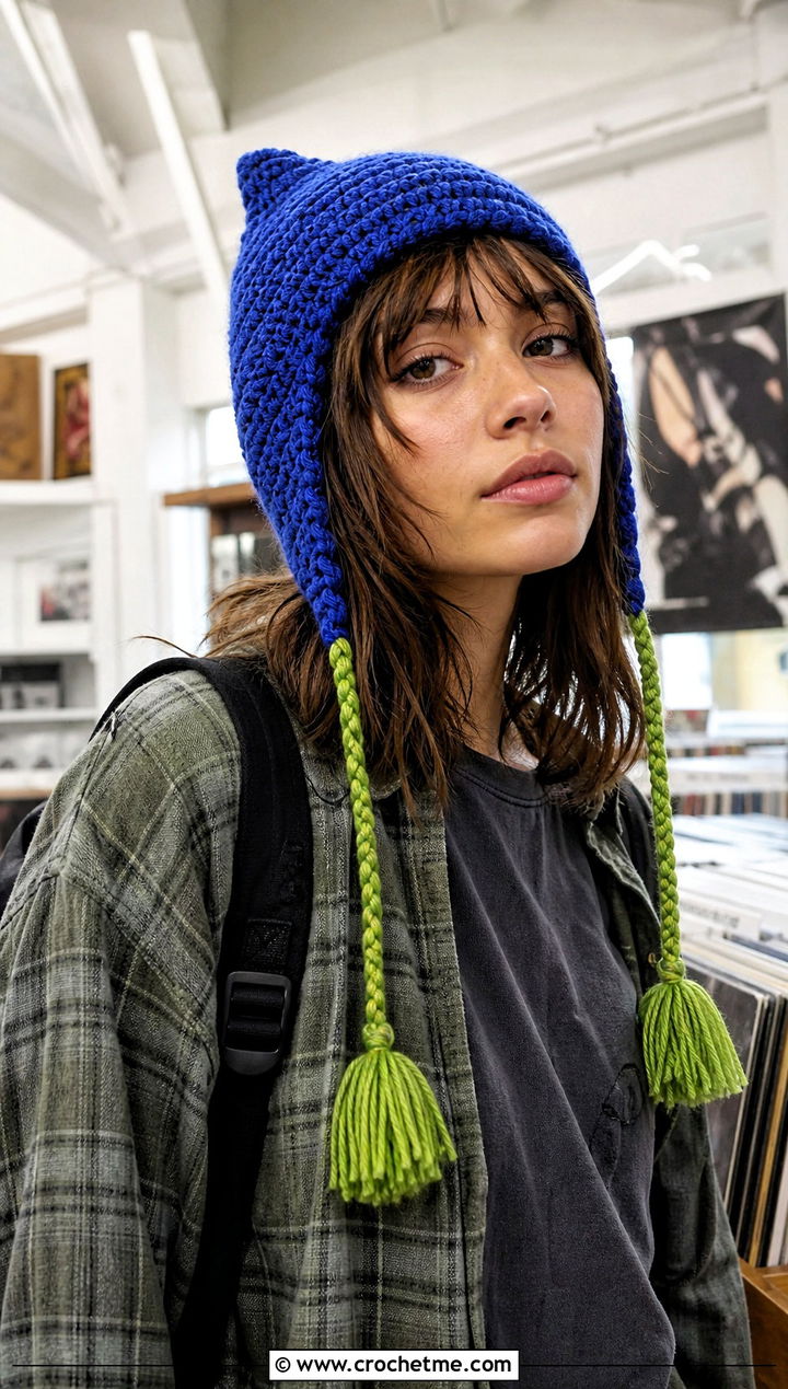 Craig Tassel Chullo Hat With Plaid Shirt - 25 Crochet South Park Hat outfit ideas