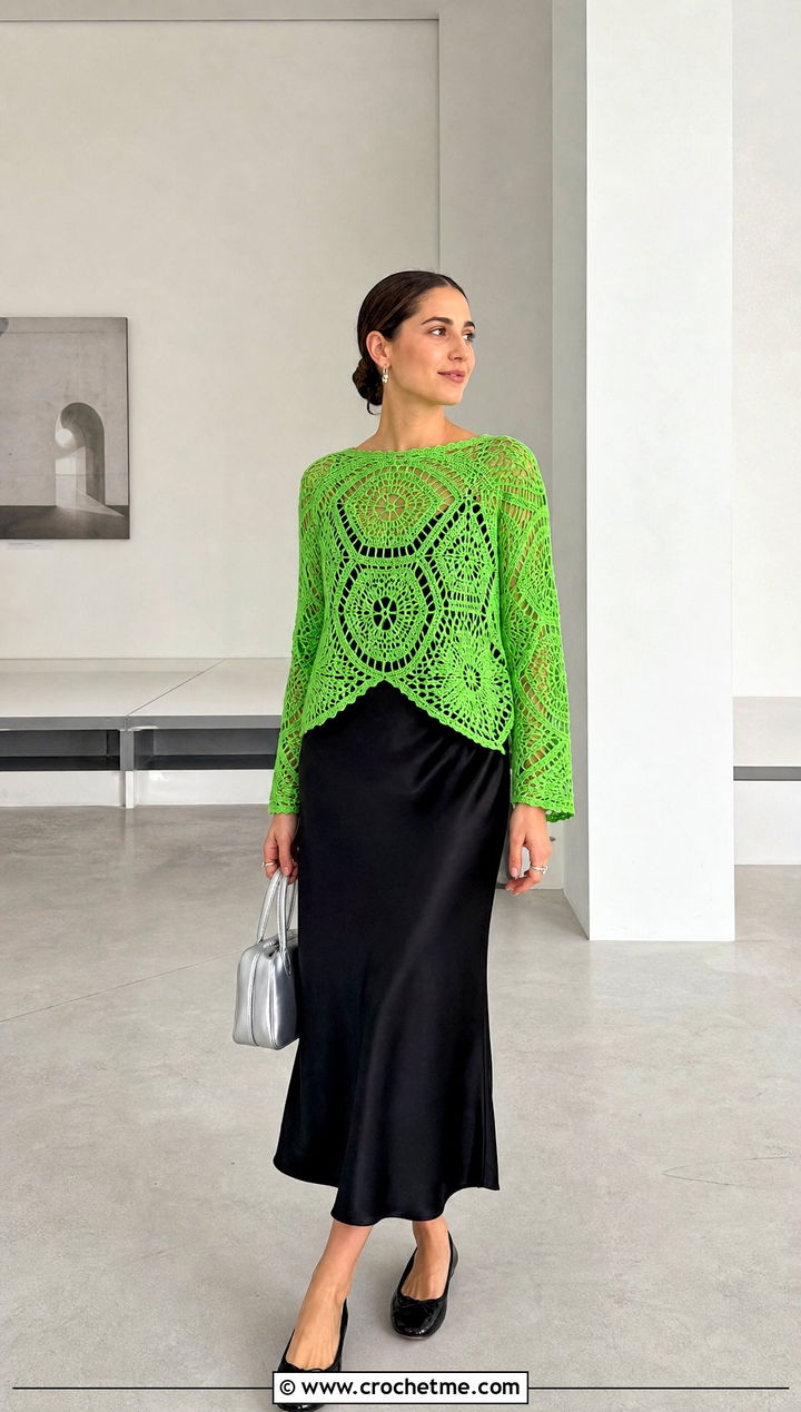 Crazy Love Top Over A Slip Dress - 15 Crochet Crazy Love Top outfit ideas
