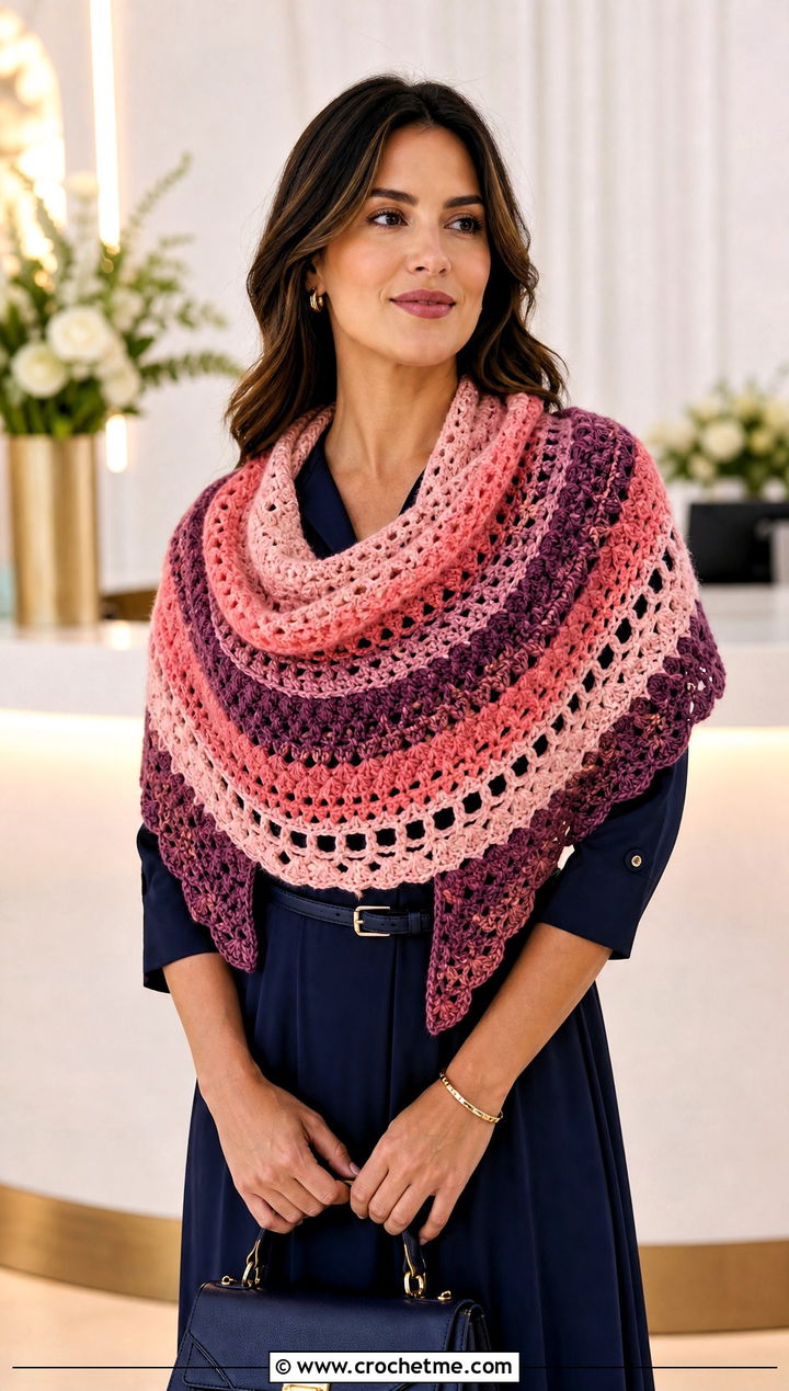 Crescent Mandala Yarn Crochet Shawl With Midi Dress - 20 Mandala Yarn Crochet Shawl outfit ideas