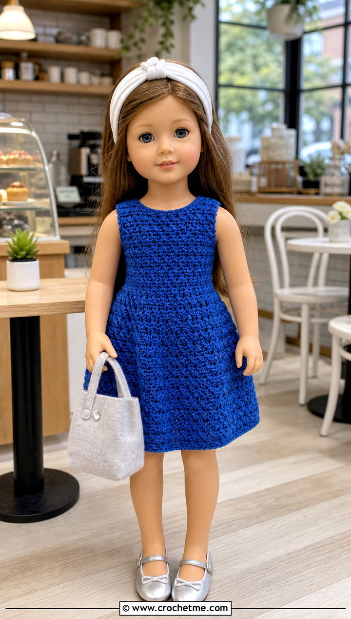 Crochet A Line Dress With Ballet Flats - 25 Crochet Small Doll Clothes and outfit ideas