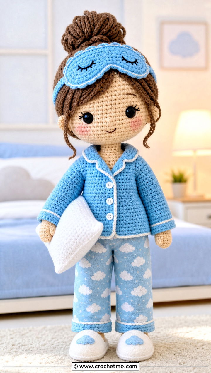Crochet Amigurumi Pajama Set With Slippers - 25 Crochet Amigurumi Doll Clothes and outfit ideas