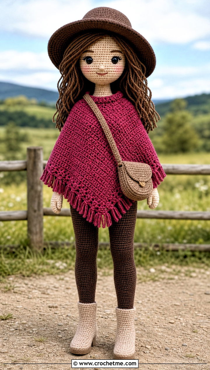 Crochet Amigurumi Poncho With Leggings - 25 Crochet Amigurumi Doll Clothes and outfit ideas