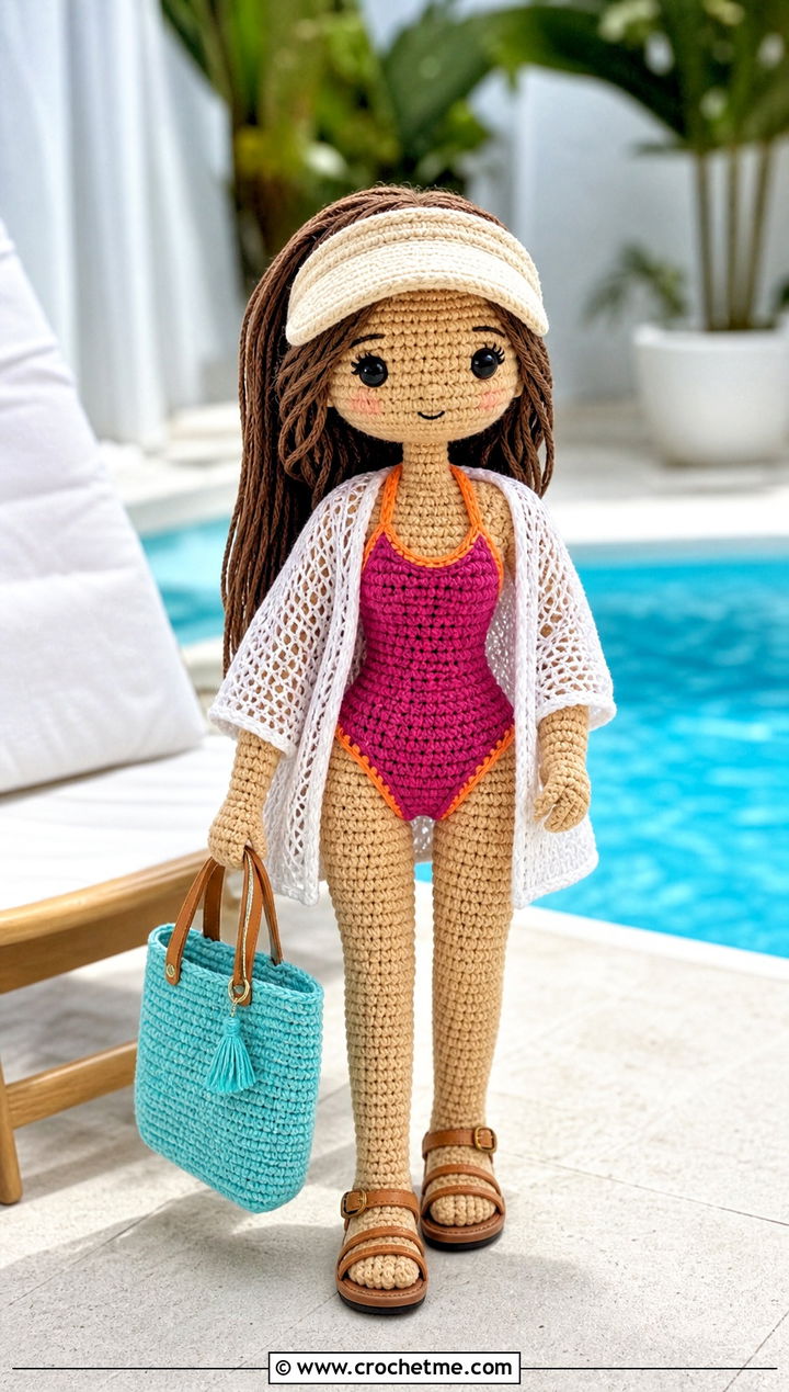 Crochet Amigurumi Swimsuit With Beach Cover Up - 25 Crochet Amigurumi Doll Clothes and outfit ideas