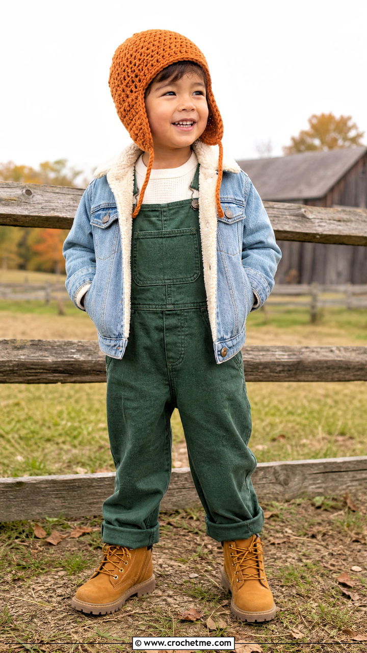 Crochet Aviator Hat With Sherpa Jacket - 35 childrens crochet hats outfit ideas