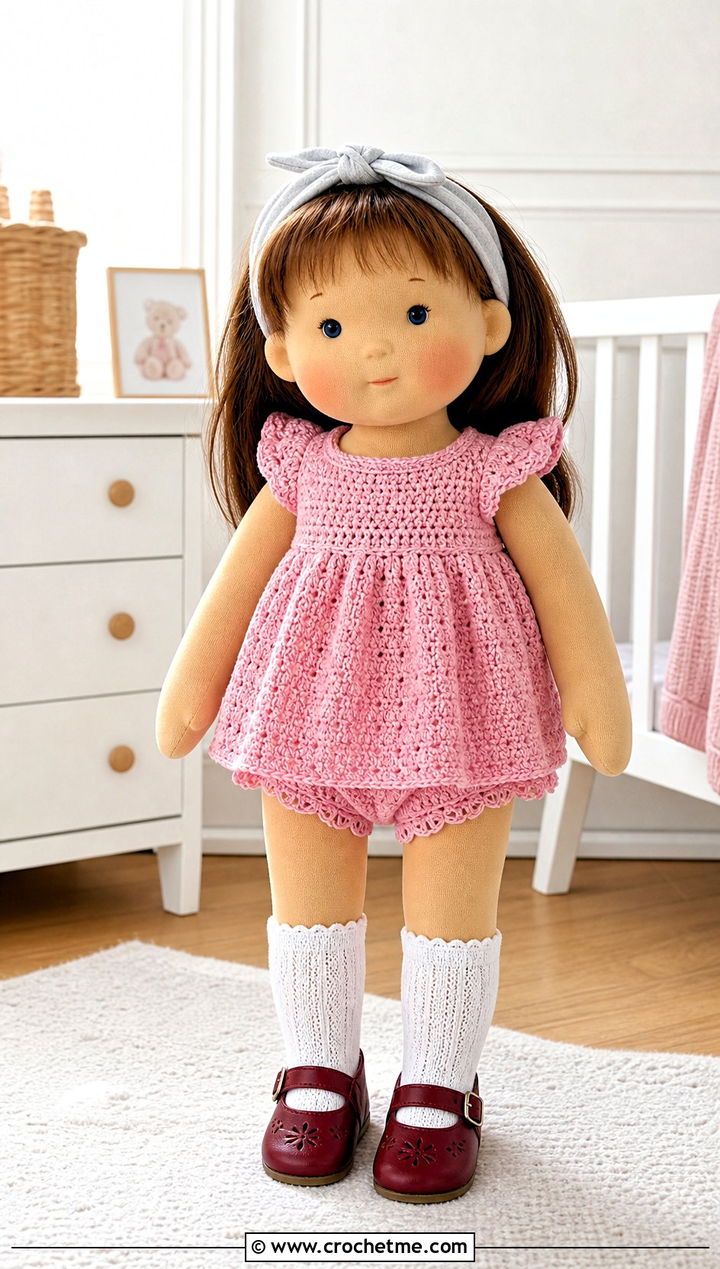 Crochet Babydoll Dress And Panties With Knee Socks - 15 crochet doll dress & panties outfit ideas