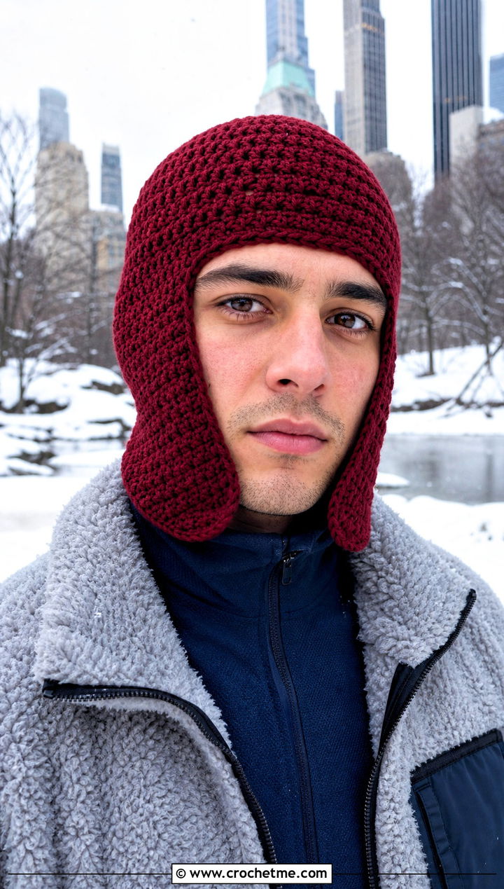 Crochet Balaclava Earflap Hat With Fleece Jacket - 15 Mens Crochet Hat With Earflaps outfit ideas