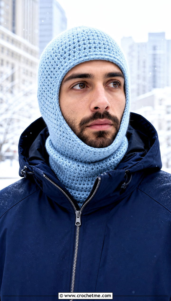 Crochet Balaclava Hat With Long Parka - 25 crocheted mens hats outfit ideas