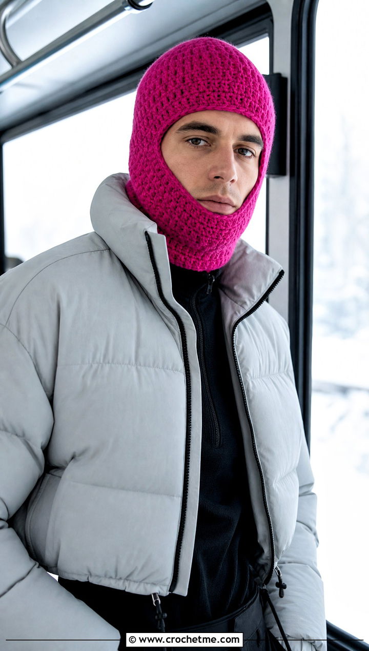 Crochet Balaclava Hat With Ski Streetwear - 30 men crochet hat outfit ideas