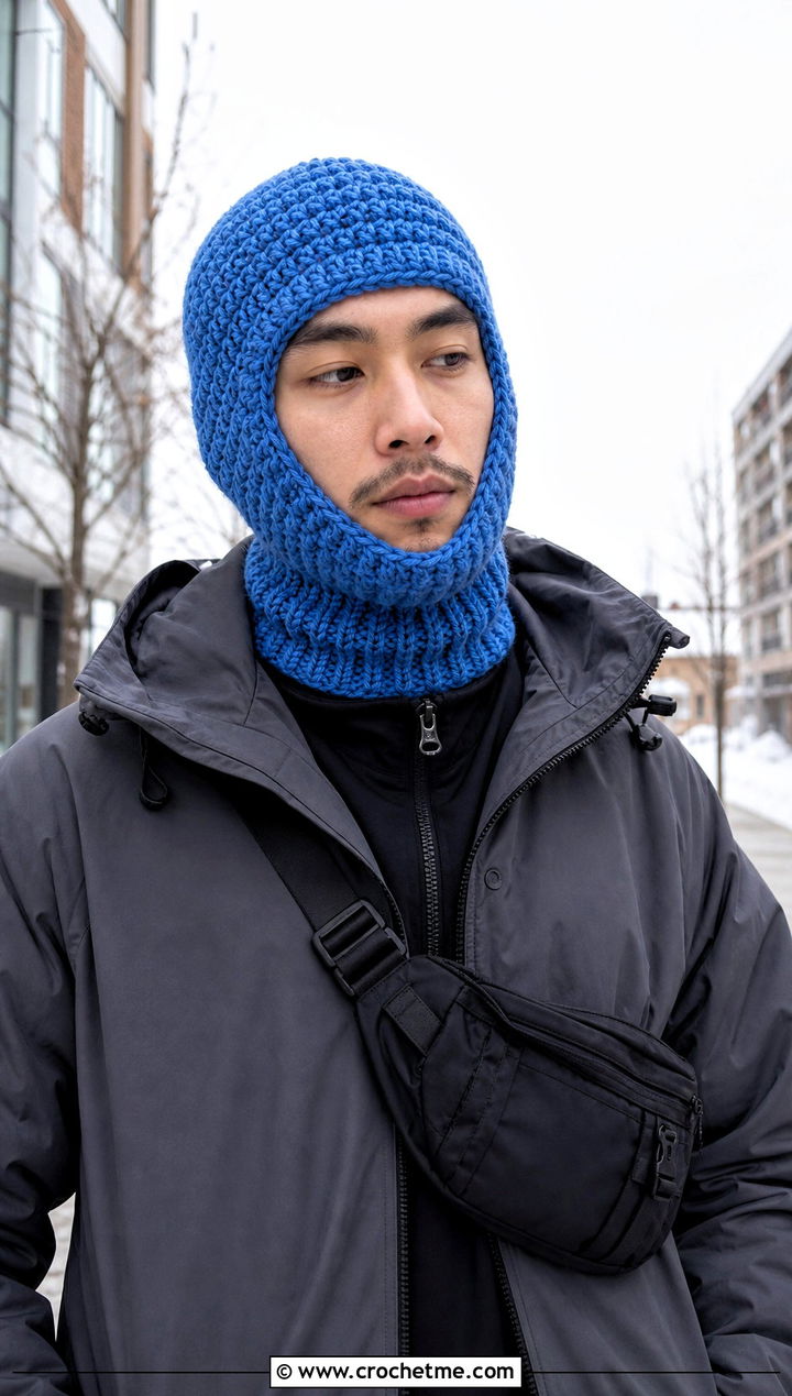 Crochet Balaclava Hat With Technical Streetwear - 25 crochet hat ideas for men