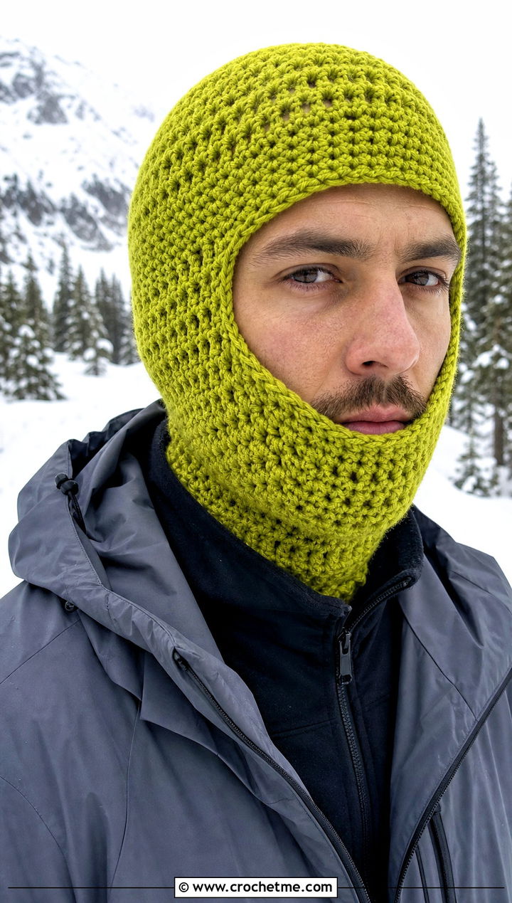 Crochet Balaclava With Technical Shell - 25 mens winter crochet hats outfit ideas