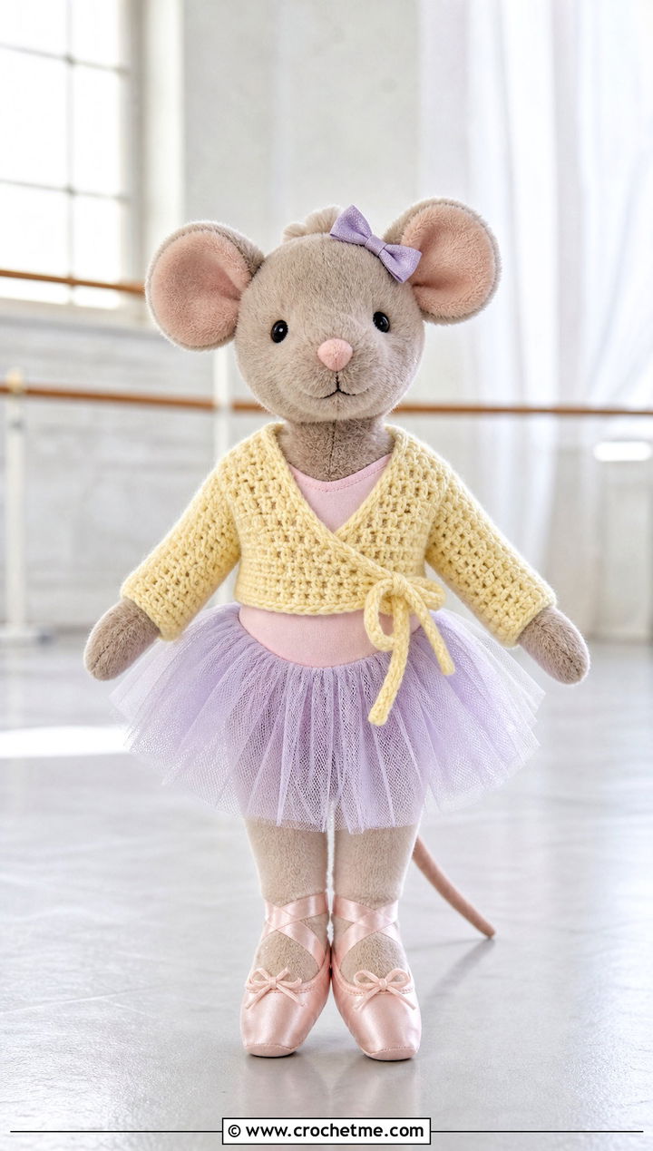 Crochet Ballet Cardigan With Tulle Skirt - 25 Crochet Stuffie Clothes and outfit ideas