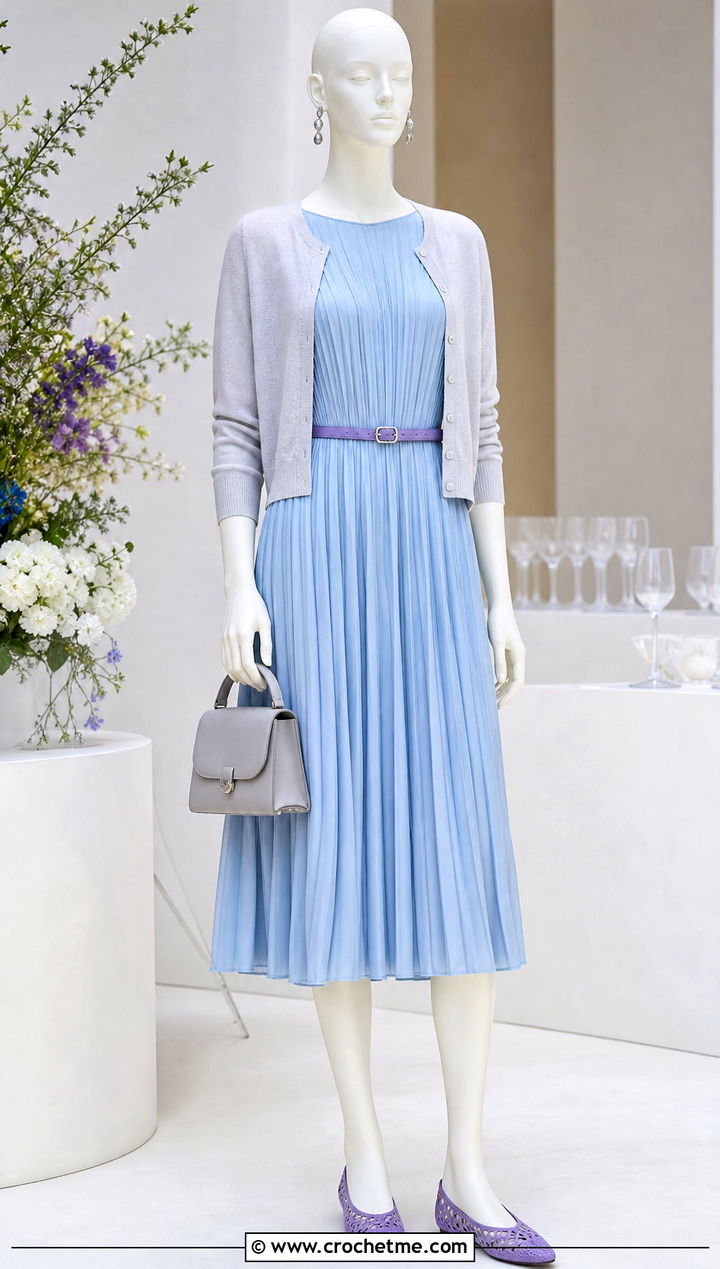 Crochet Ballet Slip Ons With Pleated Midi Dress - 15 crochet slip-on shoes on mannequin outfit ideas